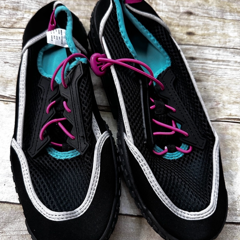 Athletic Works Black and Pink Performance Water Shoes